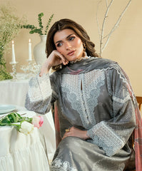 Luxe Edit By Kaanthaa Unstitched 3 Piece Summer Suit-KUNEP-3P-004 GRAY-LAWN UNSTITCHED 3PC