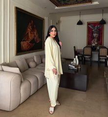 Allechant By Manahils Stitched Suit-Butter Yellow Co-ord