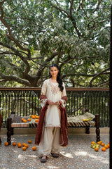 Sardiyon Ki Shaam Omal By Komal Stitched 3 Piece Winter Suit-Surkhab