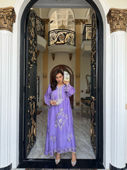 Allechant By Manahils Stitched Suit-Lilac Meadow