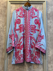 Allechant By Manahils Stitched 2 Piece Georgette Collection'2025-Ice Blue Embroidered Sewing Spot