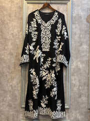 Allechant By Manahils Stitched 2 Piece Georgette Collection'2025-Black Flower Embroidered Two Pc