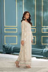 Manahils Stitched Formals K-194-Roseate Elegance (Off White)