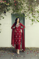 Manahils Stitched Formals K-224-Ruby Radiance