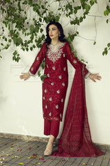 Manahils Stitched Formals K-224-Ruby Radiance