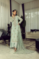 Manahils Stitched Formals K-223-Sage Serenity