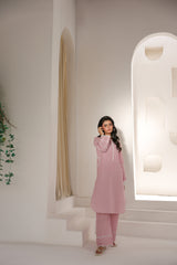 Abeera Stitched Co Ords Cotton Solid Edit-Rose Lase-Se-07