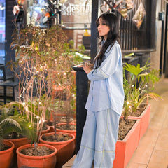 Urban Cut Co-Ord Set ( Two Piece)- SATIN COTTON