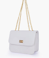 RTW Creation - White quilted chain cross-body bag