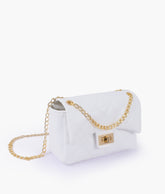 RTW Creation - White quilted mini bag with chain