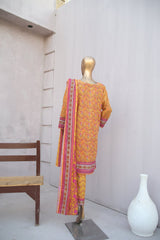 Girl woman Printed Embroidered Lawn Stitch Shirt Kurti Frock Cotton Dupatta Printed Trouser