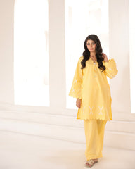 Abeera Stitched Co Ords Cotton Solid Edit-Butter Bloom-Se-06