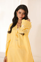Abeera Stitched Co Ords Cotton Solid Edit-Butter Bloom-Se-06