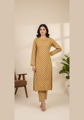 Festive Glow By Ahlam Vol-01-Soft Cambric Stitched-Mustard co ord set
