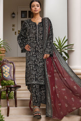 Bin Saeed Stitched 3 Piece Exc Printed Lawn Vol-05 Drop-02 Suit-NSM-2342-Black