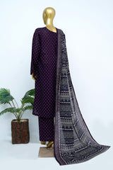 Bin Saeed Stitched 3 Piece Exclusive Printed Lawn Vol-13 Suit-LSM-3247-PURPLE