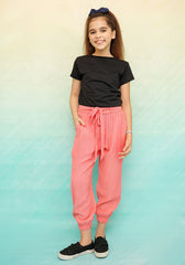 Cotton Crepe Jogger Pants
