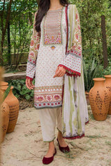 Seher By Cross Stitch Unstitched 3 Piece Cambric Suit-10-Sterling White