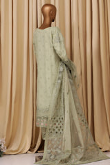Falsafaa By HZ Stitched 3 Piece Emb Organza Vol-07 Collection'2025-HZK-218-Green