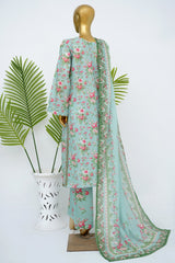 Bin Saeed Stitched 3 Piece Exclusive Printed Lawn Vol-15 Suit-LSM-3325-FEROZI