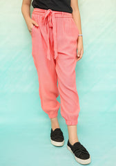 Cotton Crepe Jogger Pants
