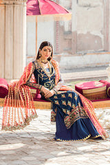 Zohra By Gulaal Unstitched 3 Piece Wedding Suit-Gul Afshan Embroidered Net 3 Piece Suit GWF-01 - Zohra by Gulaal Wedding Collection