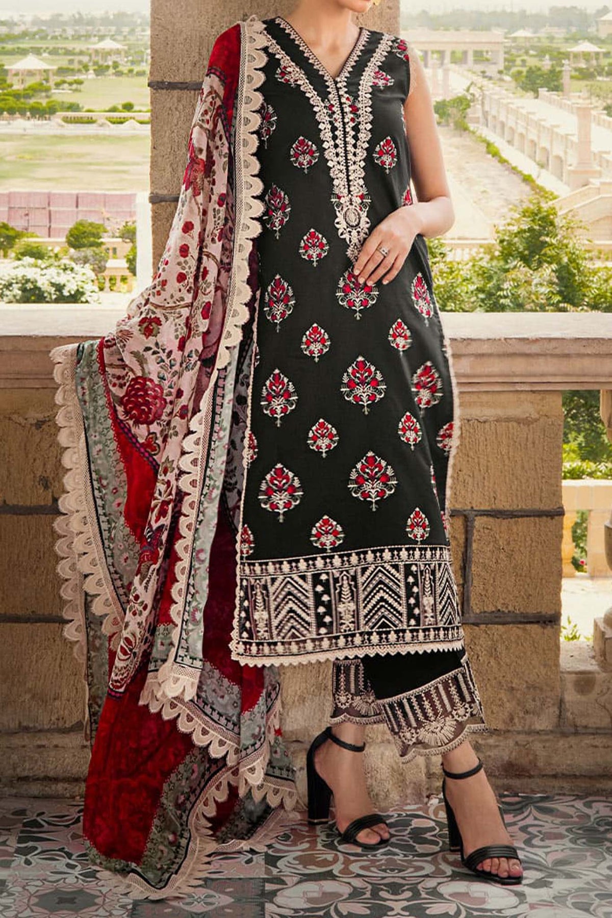 Zainab Chottani Unstitched 3 Piece Eid Luxury Lawn Collection'2023-ZC-09-A