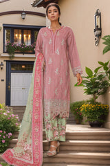 Bin Saeed Stitched 3 Piece Self Stripe Vol-02 Suit-SM-2085-Pink