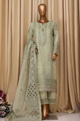 Falsafaa By HZ Stitched 3 Piece Emb Organza Vol-07 Collection'2025-HZK-218-Green