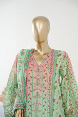 Bin Saeed Stitched 3 Piece Exclusive Printed Lawn Vol-09 Suit-LSM-2944-PISTA