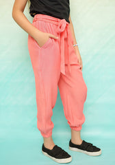 Cotton Crepe Jogger Pants