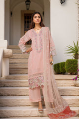 Sada Bahar Stitched 3 Piece Luxury Jacquard Suit-JC-3-Pink