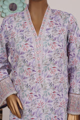 Bin Saeed Stitched 3 Piece Exclusive Emb Lawn Vol-03 Suit-WC-3186-PURPLE