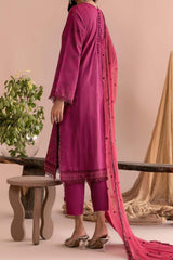 Zarif Unstitcehd 3 Piece Embroidered Eid Lawn Suit-ZEL-02-Fushsia