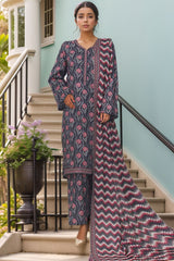 Bin Saeed Stitched 3 Piece Printed Cotton Vol-01 Suit-WC-2378-Black