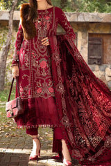 Maria B Unstitched 3 Piece Emb Linen Suit-DL-1112
