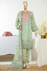 Bin Saeed Stitched 3 Piece Exclusive Printed Lawn Vol-09 Suit-LSM-2944-PISTA