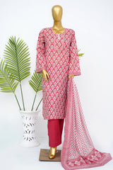 Bin Saeed Stitched 3 Piece Exclusive Printed Lawn Vol-15 Suit-LSM-3324-PEACH