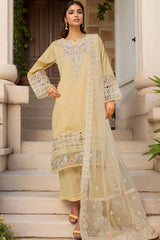 Sada Bahar Stitched 3 Piece Luxury Jacquard Suit-JC-1-Yellow