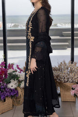 Azure Hand Embellished Unstitched 3 Piece Luxe Eid Suit-AS-109