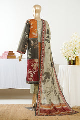 Bin Saeed Stitched 3 Piece Exclusive Printed Lawn Vol-09 Suit-LSM-2943-SKIN