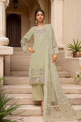 Sada Bahar Stitched 3 Piece Luxury Jacquard Suit-JC-2-Pista