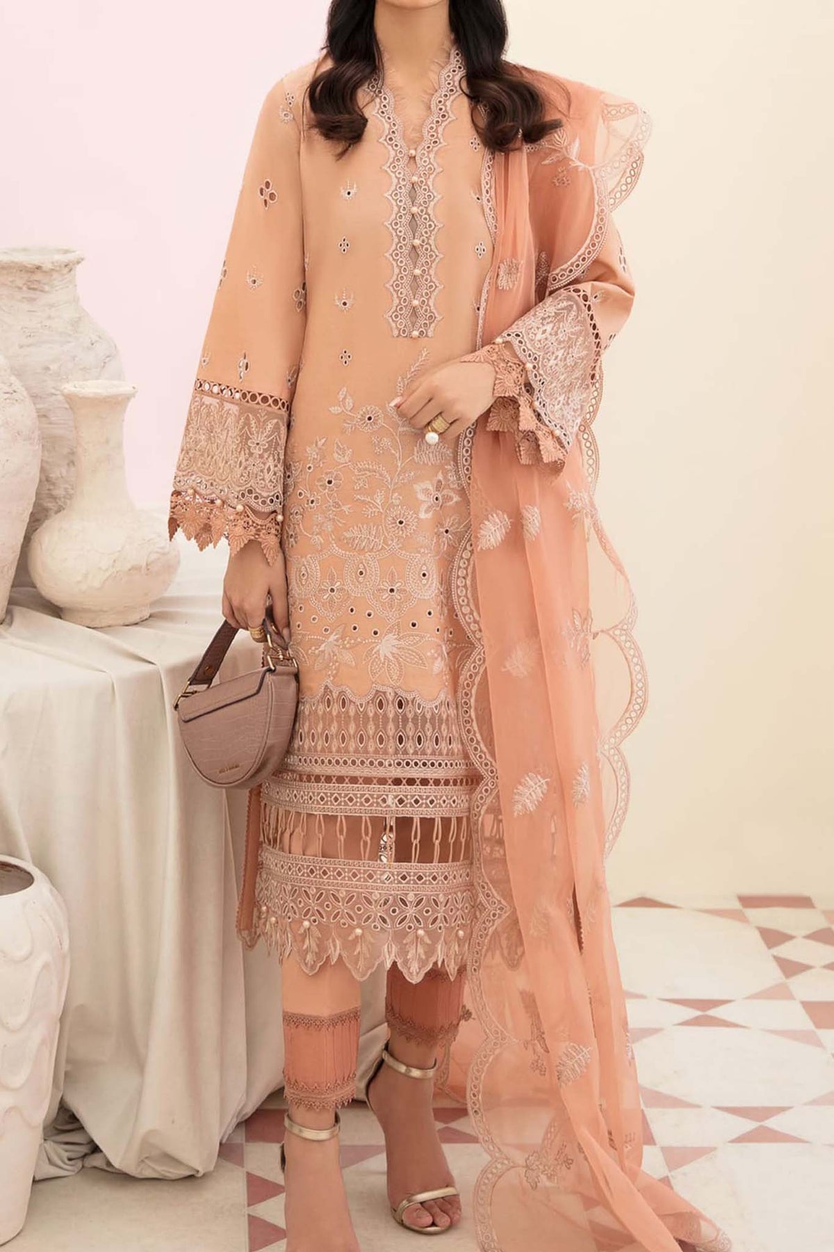 Afrozeh Unstitched 3 Piece Festive Chikankari Lawn Collection'2023-06-Hazel