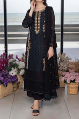 Azure Hand Embellished Unstitched 3 Piece Luxe Eid Suit-AS-109