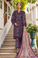 Sada Bahar Stitched 3 Piece Emb Khaddar Vol-03 Suit-CW-ED-8141-Purple