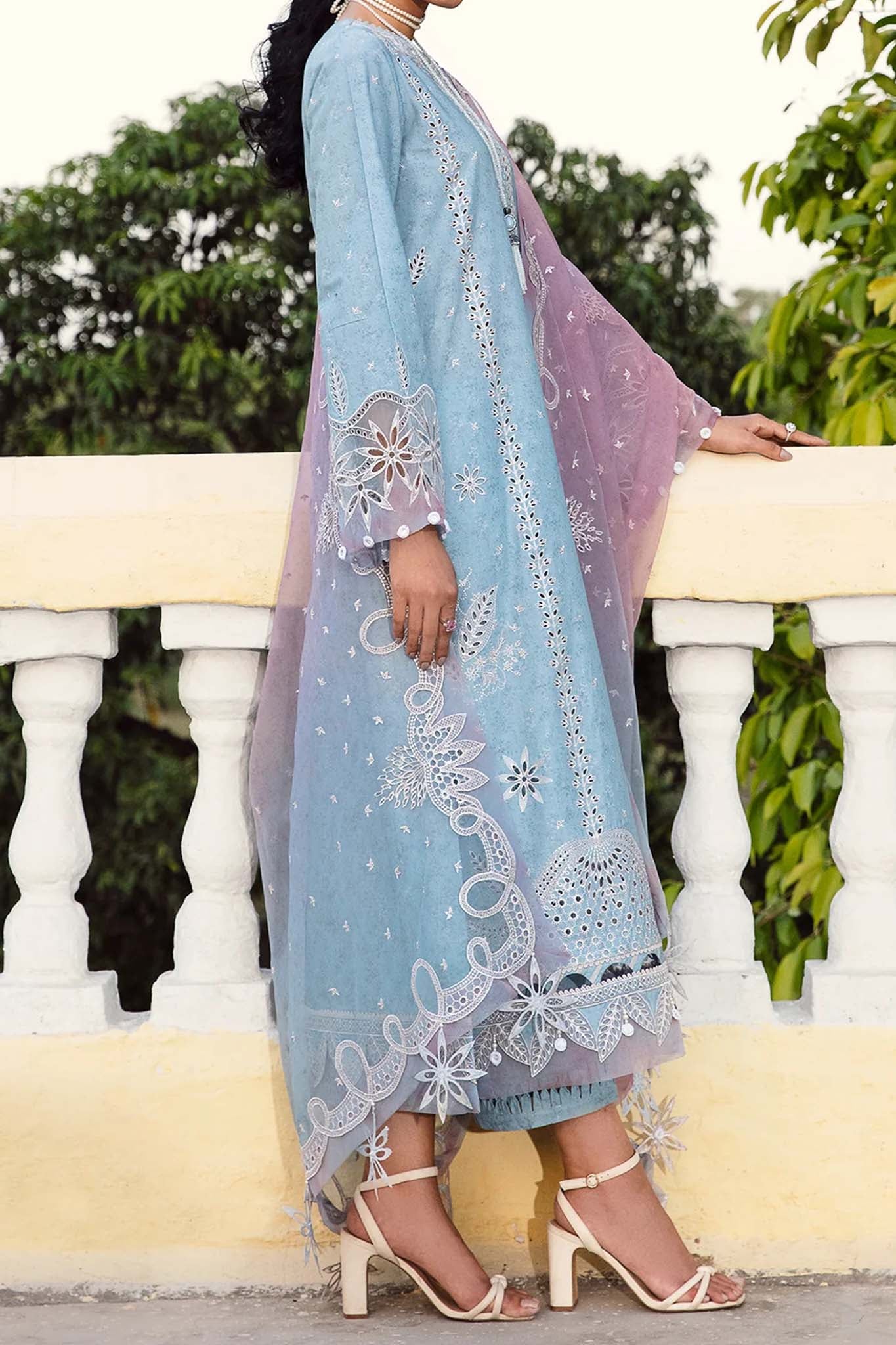 Iris by Jazmin Unstitched 3 Piece Spring Summer Lawn Collection'2023-08-Powder Blue