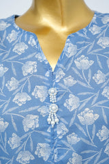 Bin Saeed Stitched 3 Piece Exclusive Printed Lawn Vol-15 Suit-LSM-3323-L.BLUE