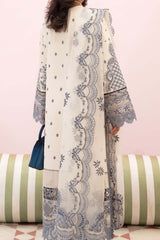 Afrozeh Unstitched 3 Piece Festive Chikankari Lawn Collection'2023-05-Snow Lagoon