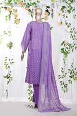 Bin Saeed Stitched 3 Piece Exclusive Printed Lawn Vol-08 Suit-LSM-2900-PURPLE