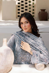 Dastan by Ramsha Unstitched 3 Piece Formals Vol-05 Suit-T-505-Grey